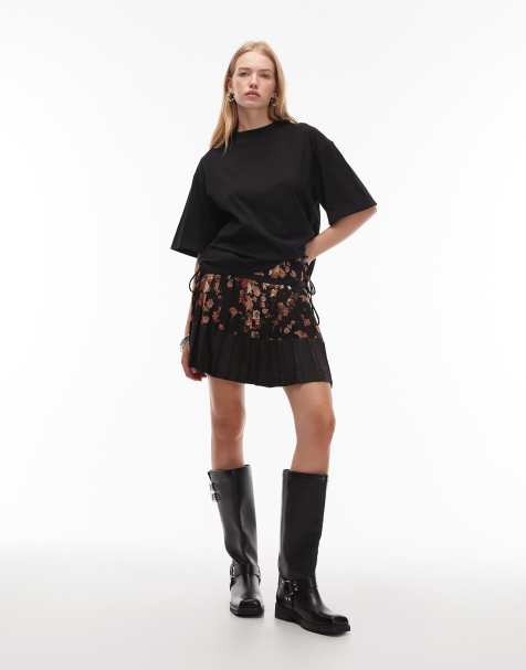AllSaints – Elara – Czarna spódnica z kwiatowym wzorem - view 1