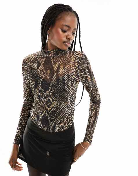 AllSaints – Elia Waimea – Svart body i mesh - view 1