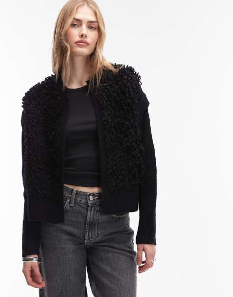 AllSaints – Elias – Strickjacke in Schwarz - view 1