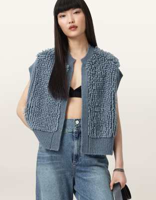 AllSaints - Elias - Weste in Schieferblau