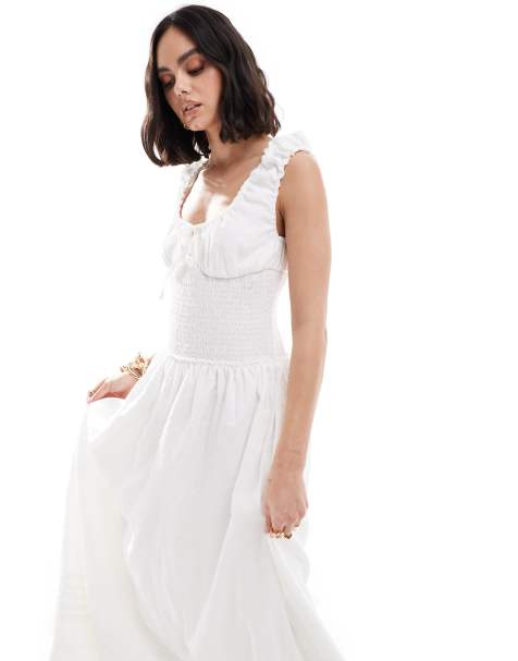 AllSaints Eliza maxi dress in white - view 1