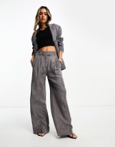 ASOS Tall ASOS DESIGN Tall straight leg sweatpants with deep waistband and  pintuck in cotton in baby pink - PINK - ShopStyle Pants