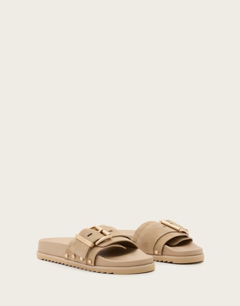 AllSaints - Ellie - Claquettes cloutées - Marron sable - view 1