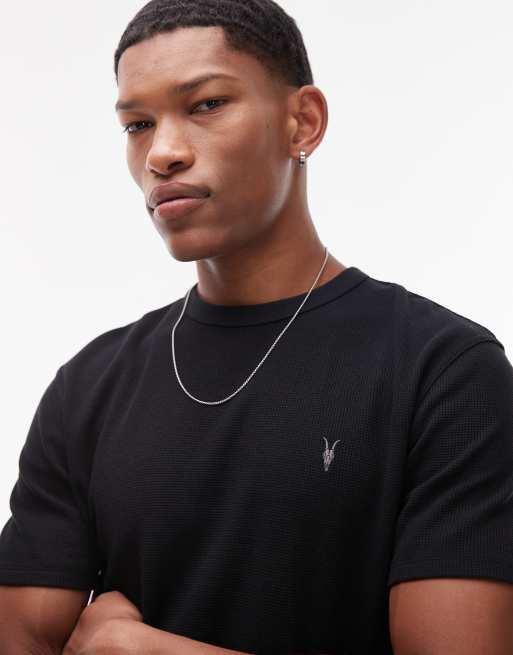 Allsaints ellis t-shirt in jet black, 3 of 4