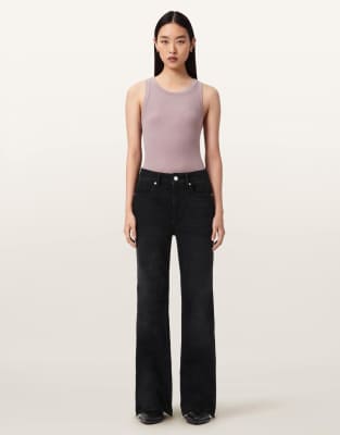 AllSaints - Ember - Schlagjeans in verwaschenem Schwarz