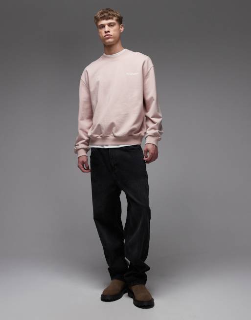 AllSaints – Emblem – Sweatshirt in Rosa mit Logo, Rundhalsausschnitt und Rückenprint, 2 von 5