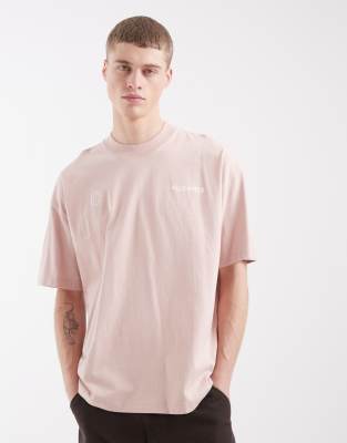 AllSaints - Emblem - T-shirt imprimé au dos - Rose