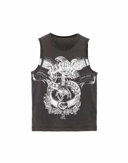 AllSaints Emblems débardeur Jenny noir délavé, 7 de 7