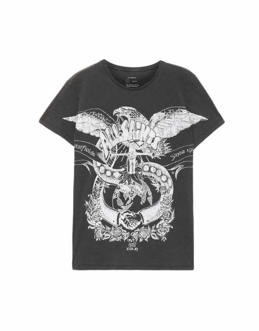AllSaints Emblems ss T-shirt met ronde hals in gewassen zwart, 7 van 7