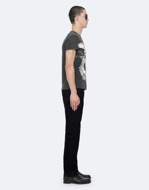 AllSaints Emblems t-shirt col rond manches courtes noir délavé, 3 de 7