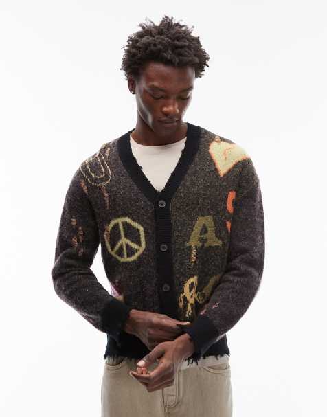 AllSaints Emotive knitted cardigan in black - view 1