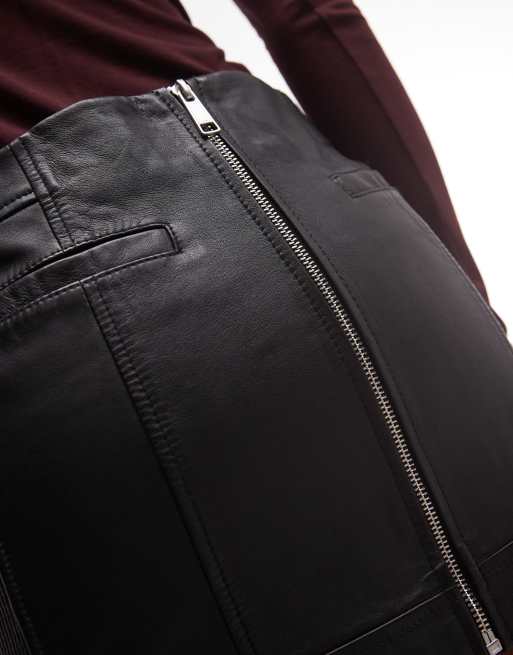 AllSaints Endry Leder-Minirock mit Reißverschluss hinten in Schwarz, 5 von 5