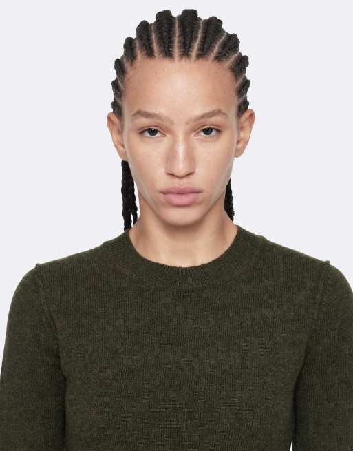 AllSaints Erith Kleid in tiefem Khaki-Grün, 3 von 6