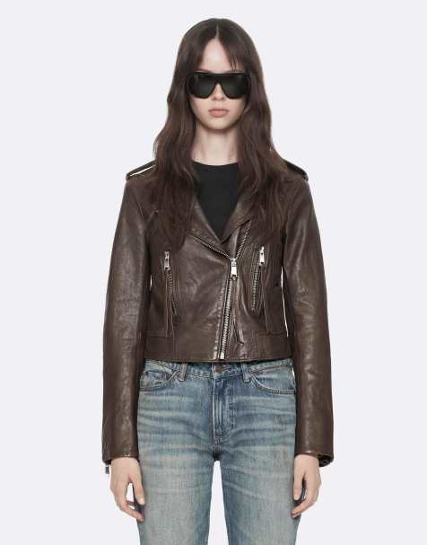 AllSaints Errie biker in olijfbruin - view 1