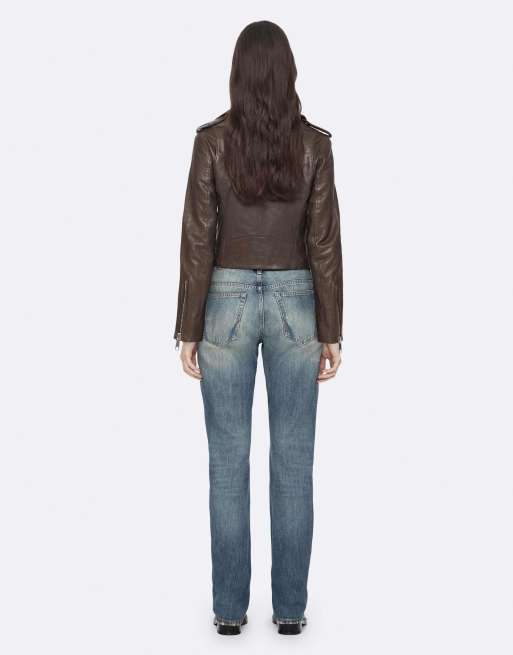 AllSaints Errie biker in olijfbruin, 4 van 7