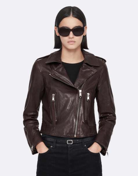 AllSaints Errie chaqueta biker en rojo burdeos - view 1