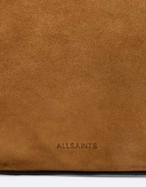 AllSaints Esme sac bandoulière en daim marron doré - view 1