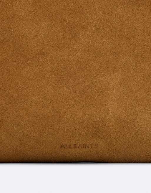 AllSaints Esme suede leather shoulder bucket bag in brown, 4 of 4