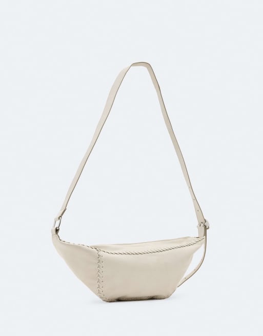 AllSaints Esme Whipstitch-Umhängetasche in Antikweiß, 4 von 4