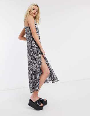 all saints leopard slip dress