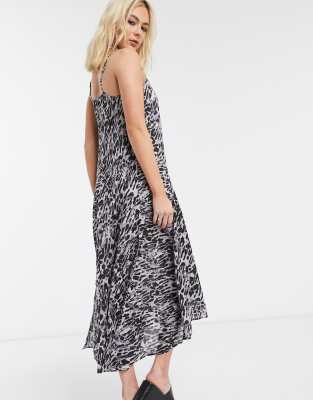 all saints leopard slip dress