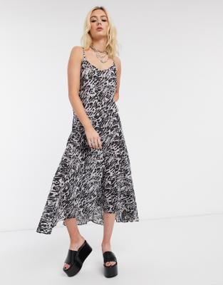 all saints leopard slip dress