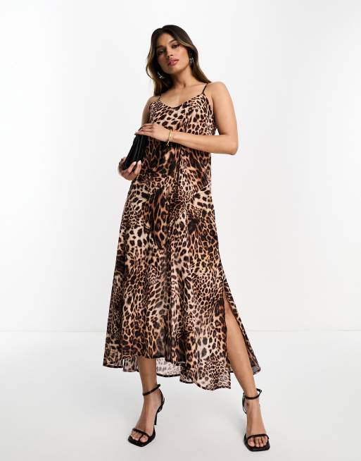 AllSaints Essie Evita maxi dress in leopard | ASOS