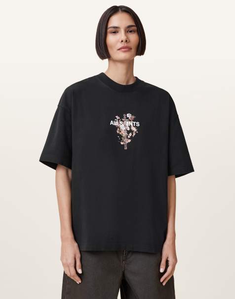 AllSaints – Eternal Etta – T-Shirt in Schwarz - view 1