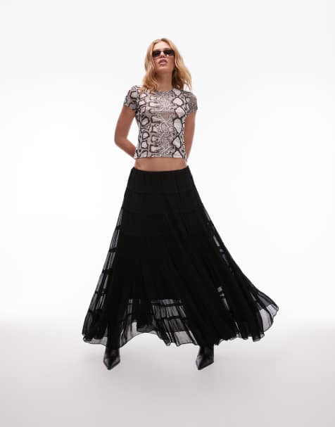 AllSaints Eva maxi skirt in black - view 1