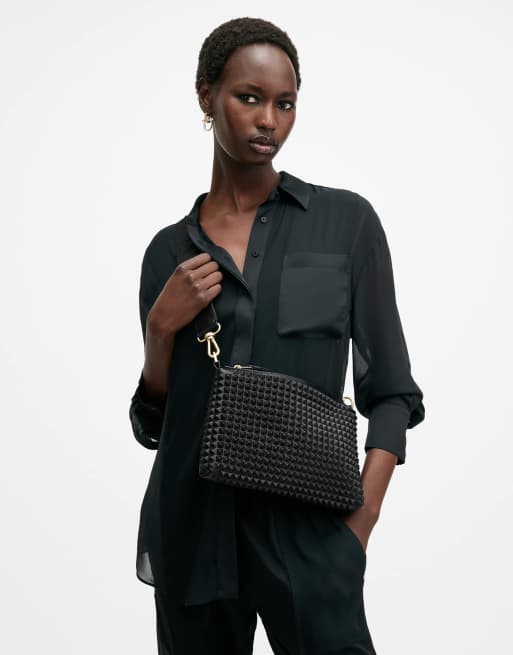 AllSaints - Eve - Crossbody tas met studs in zwart