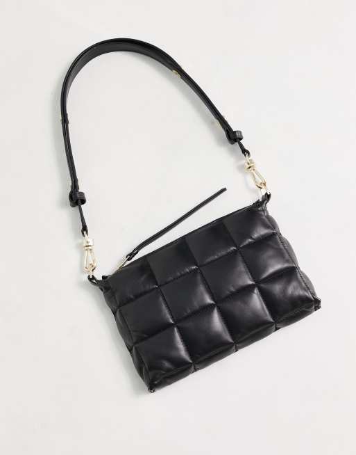 AllSaints 'eve' Quilted Shoulder Bag in Black