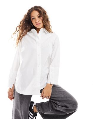 AllSaints Evie long sleeve shirt in white - ASOS Price Checker