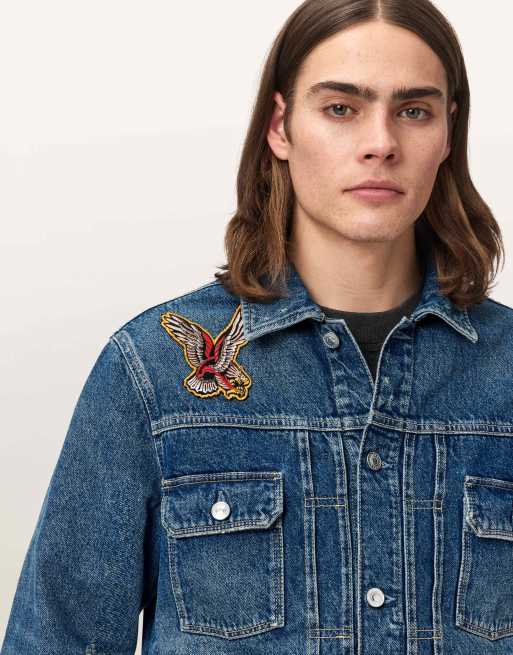 AllSaints - Exile - Veste à écusson - Indigo délavé, 6 de 7