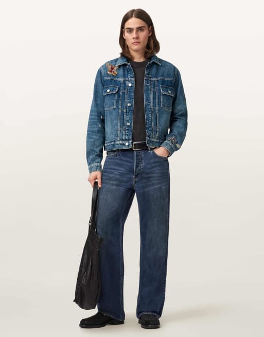 AllSaints - Exile - Veste à écusson - Indigo délavé, 7 de 7