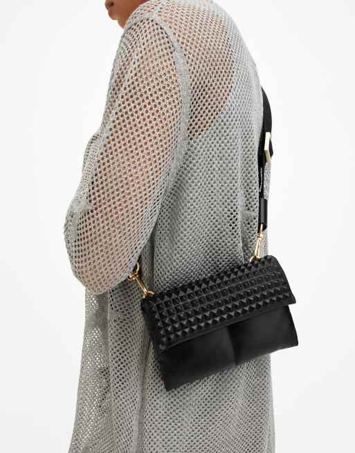 AllSaints - Ezra - Crossbody tas met studs in zwart