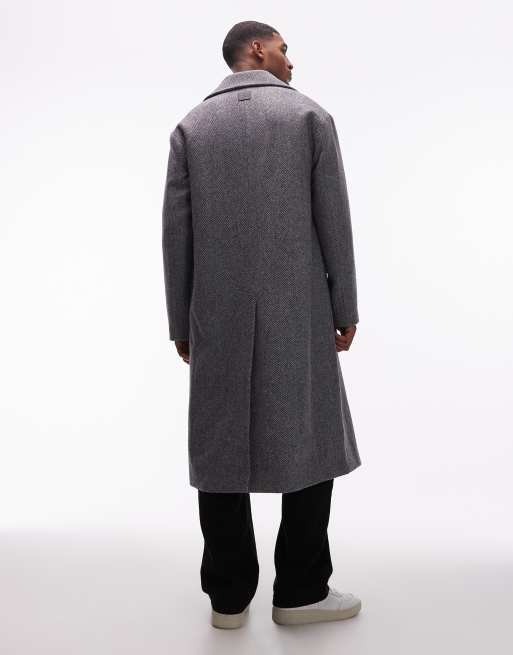 AllSaints – Ezra – Grå, figursydd kappa, 2 av 5