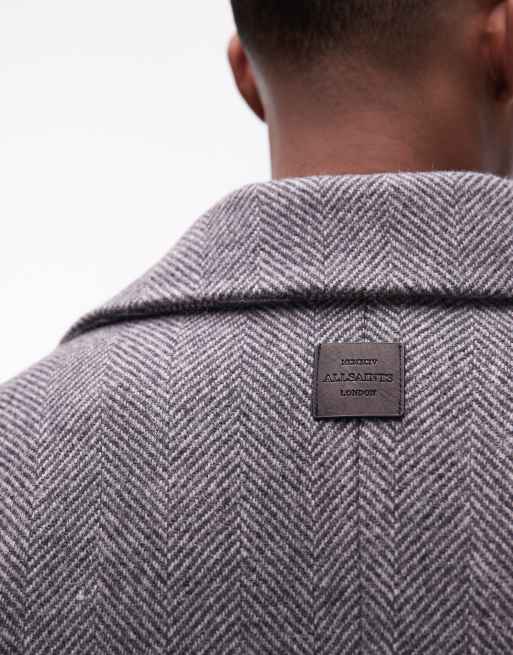 AllSaints – Ezra – Grå, figursydd kappa, 5 av 5
