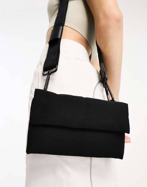 AllSaints Ezra Quilt Crossbody - Black/Silver