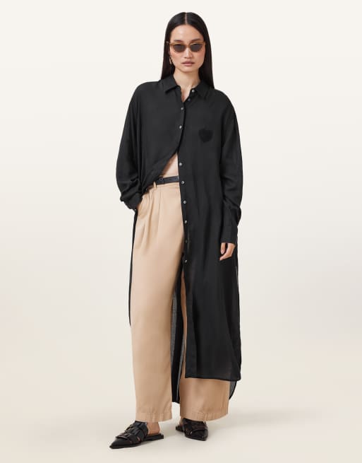 AllSaints - Ezra - Robe chemise - Noir