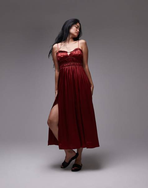 AllSaints Faelyn dress in rosewood red - view 1