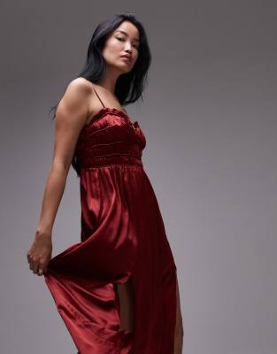 Allsaints Faelyn Dress In Burgundy