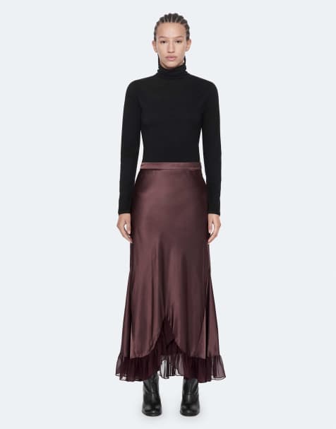 AllSaints - Falda Irma en rojo burdeos - view 1