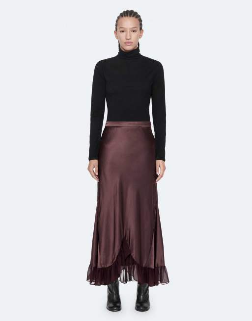 AllSaints - Falda Irma en rojo burdeos, 2 de 6