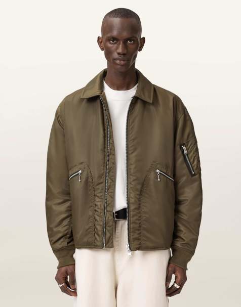 AllSaints – Fallon – Bomberjacke in Khakibraun - view 1