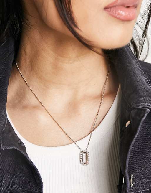 AllSaints faux pearl pendant necklace in gold