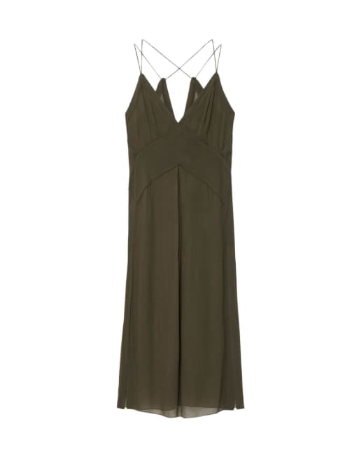 AllSaints Fawn Kleid in gewaschenem Khakigrün, 2 von 6
