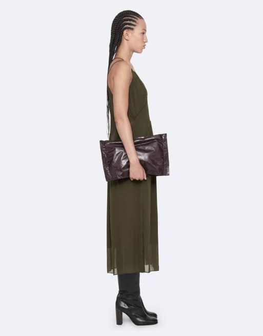 AllSaints Fawn Kleid in gewaschenem Khakigrün, 7 von 7