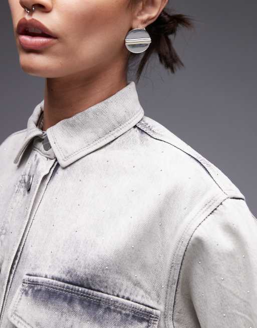AllSaints - Faye - Denim jurk met glinstering in grijs , 3 van 4