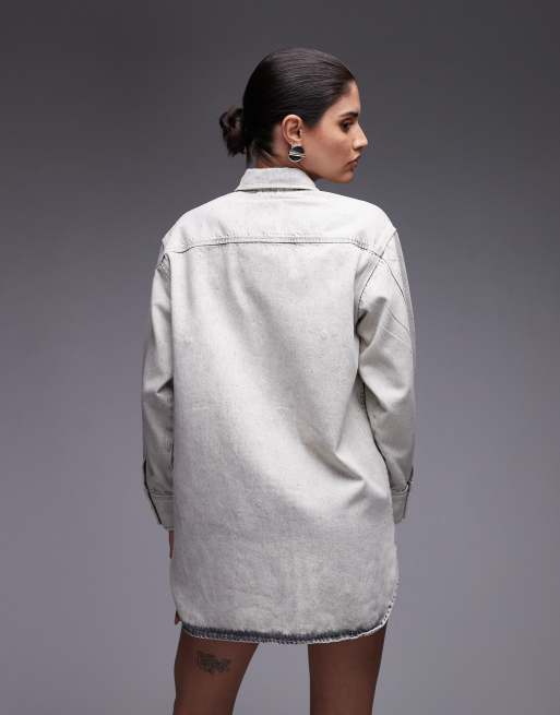 AllSaints – Faye – Grå, gnistrande jeansklänning , 4 av 4
