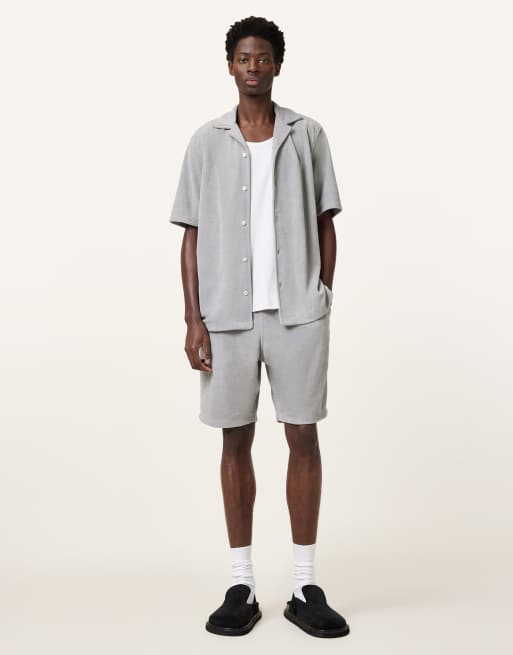 AllSaints – Felix – Sweat-Shorts in Maschinengrau
